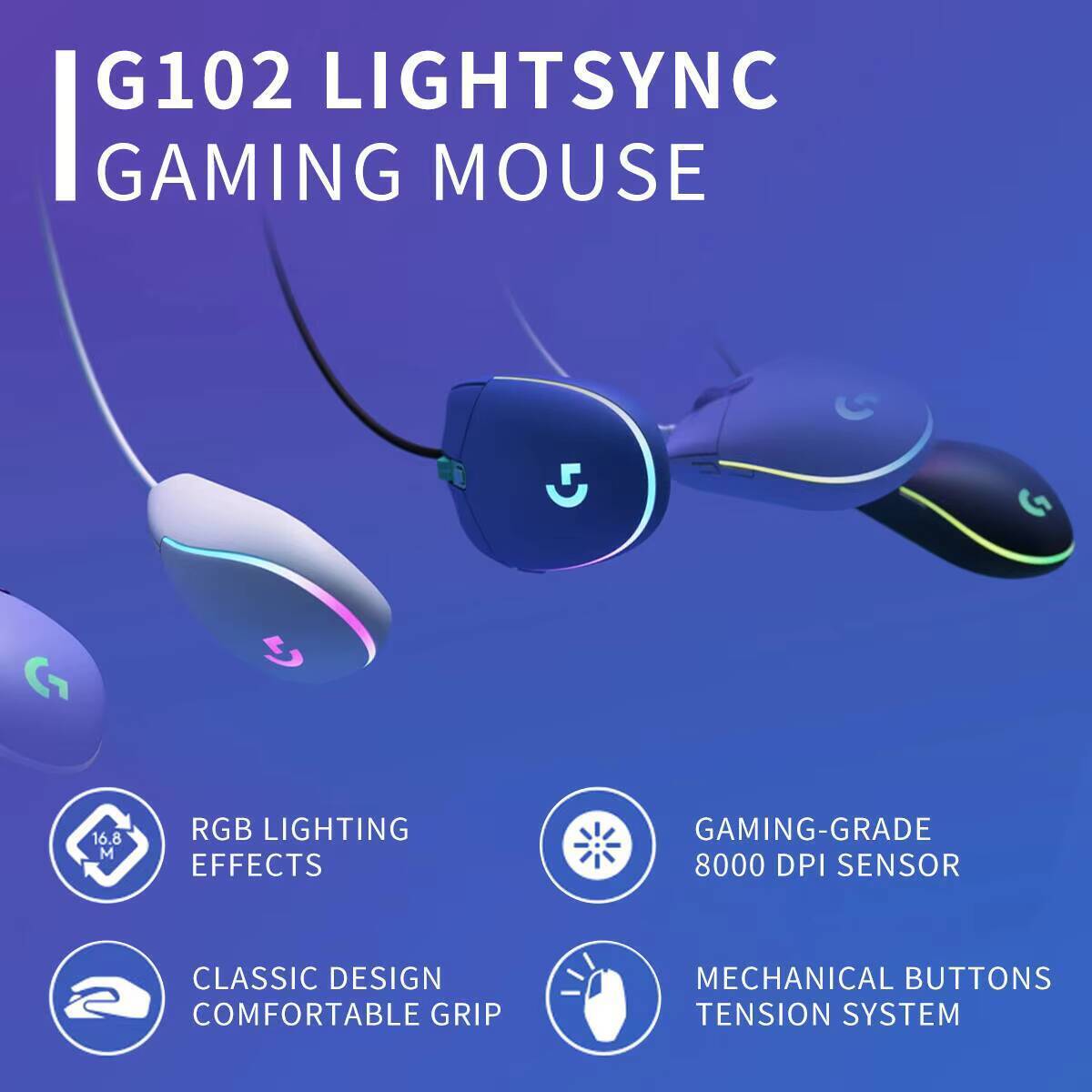 Mouse Gamer Logitech G102, Pre - Esports Gaming Tournaments avaliação e preço