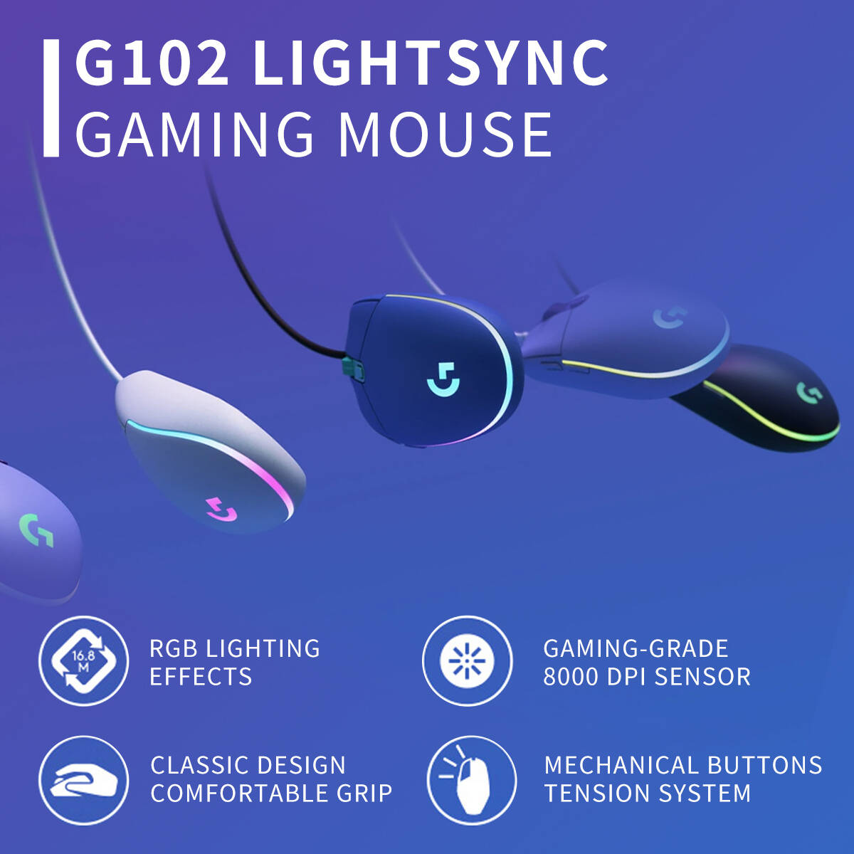 Mouse Logitech G102 Prodigy co - Esports Gaming Tournaments avaliação e preço